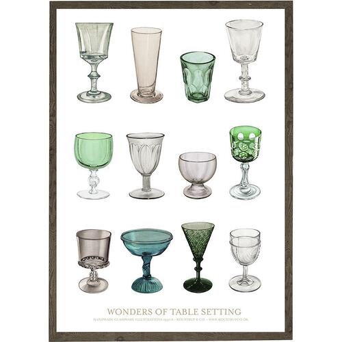 Mixed glasses green - KUNSTPRINT - VÆLG STØRRELSE