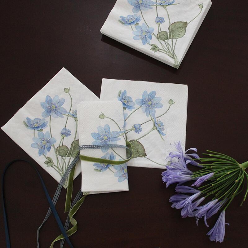 NAPKINS - Blue anemone - 20 pcs in a package