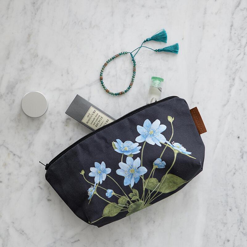 COSMETIC BAG - Blue anemone (with bottom)