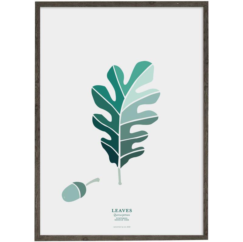 Blad Vintereg (petrol) - KUNSTPRINT - VÆLG STØRRELSE