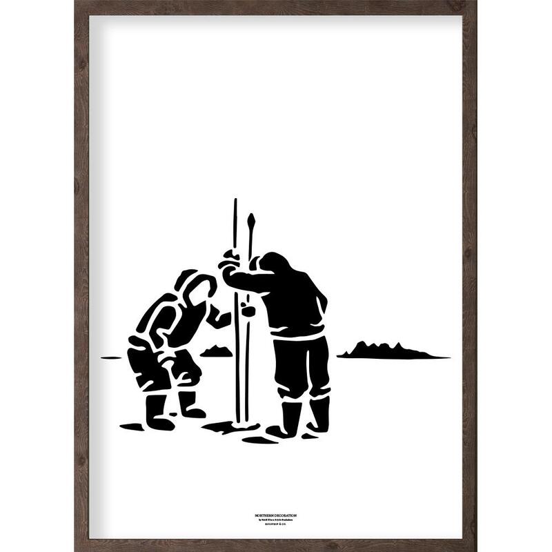 Inuit-Fänger (schwarz und weiß) - KUNSTDRUCK - GRÖSSE WÄHLEN