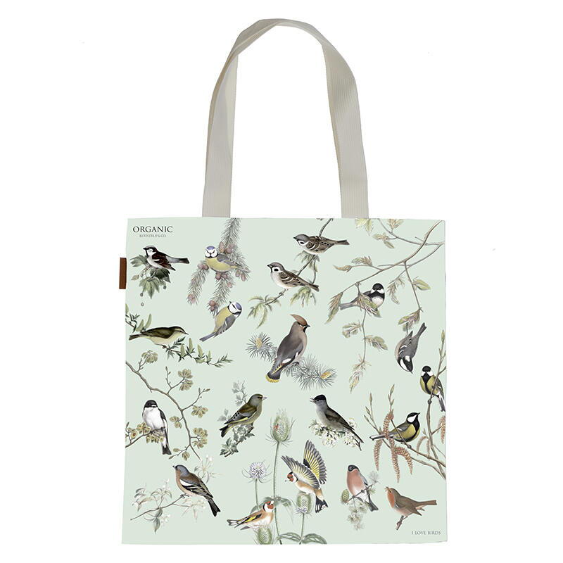 ORGANIC TOTE BAG - Garden birds