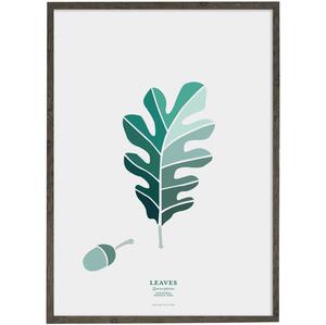 Blad Vintereg (petrol) - KUNSTPRINT - VÆLG STØRRELSE