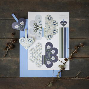 Klip-selv julehjerter - blå/grøn